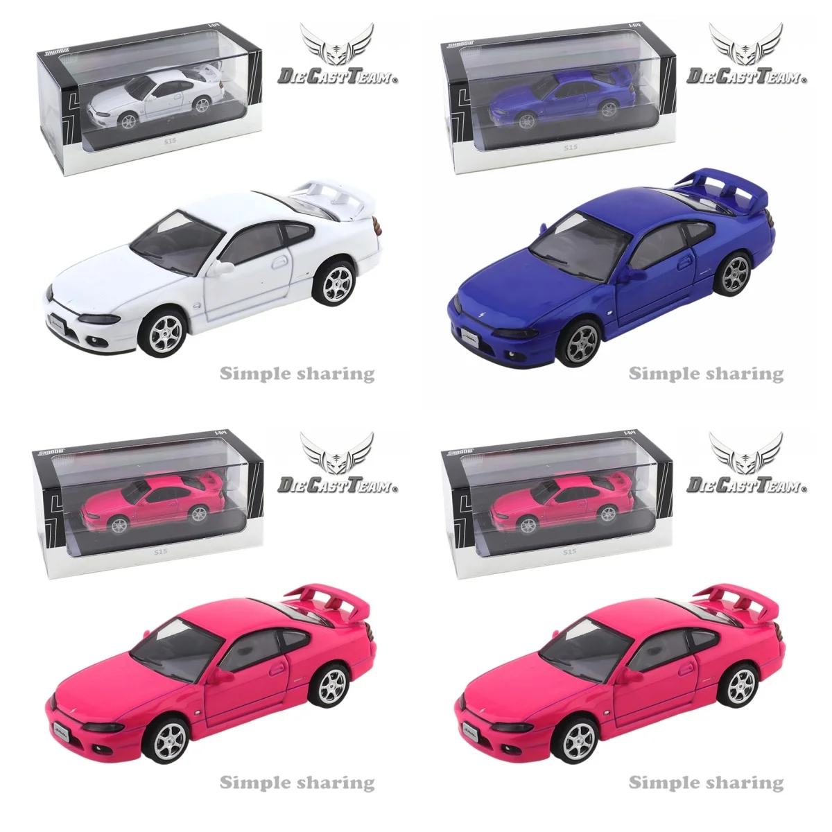 

Коллекционная модель Die Cast Team (DCT) SHADOW 1:64 Nissan Silvia S15 Series, автомобильный сувенир, игрушка, подарок, украшение