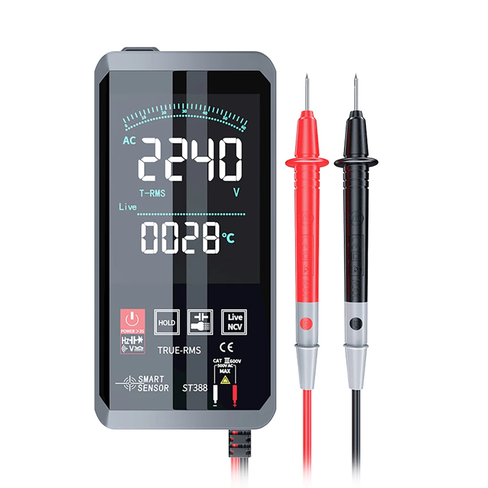 

SMART SENSOR ST388 LCD Digital Multimeter Digital Autoranging with Audible NCV True RMS 6000 Counts Backlit Meter Tester