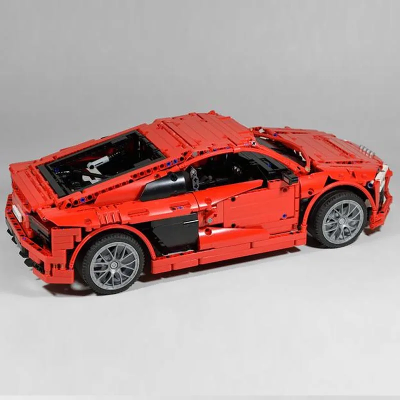 New 1:10 Scale MOC-117091 R8 V10 Supercar Racing Car Vehicle Sport Model  Building Blocks Kid Educational Toy Birthdays Gifts