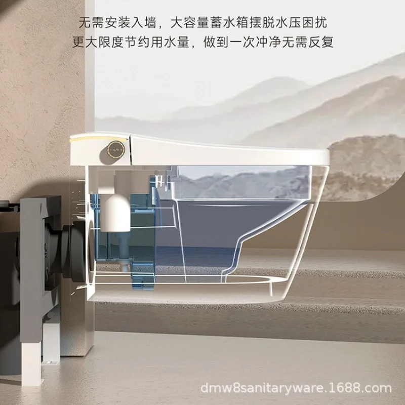 

- Toilet With Automatic Lid Opening, Suspended Wall-Mounted Design, Instant Heating, And Foot-Operated