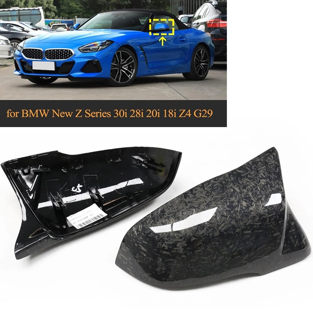 2PCS Carbon Fiber Mirror Cover Shell Rear View Caps Clip On For BMW 1 Series F52 & 2 Series F45 F46 X1 F48 F49 Z4 2014-2023