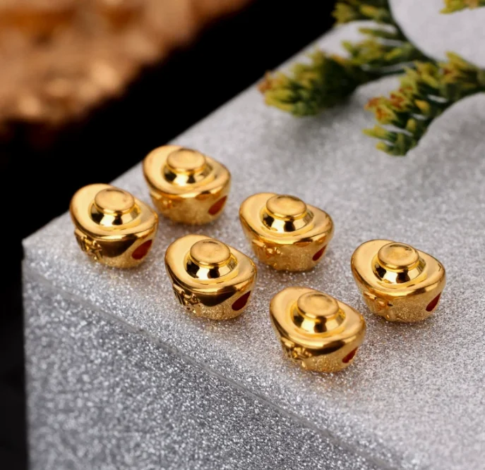 

18k gold yuanbao karat gold charms 6mm