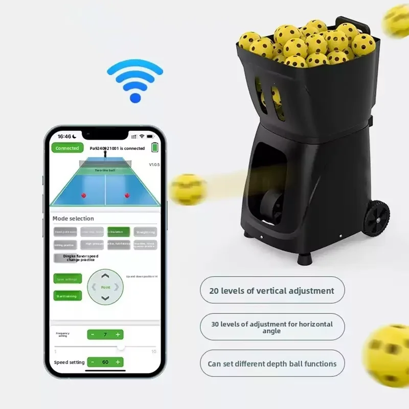 PP-Smartpro Durable Smart Portable Lightweight Waterproof Pickleball Serving Machine APP Remote Control Automatic 26M Children