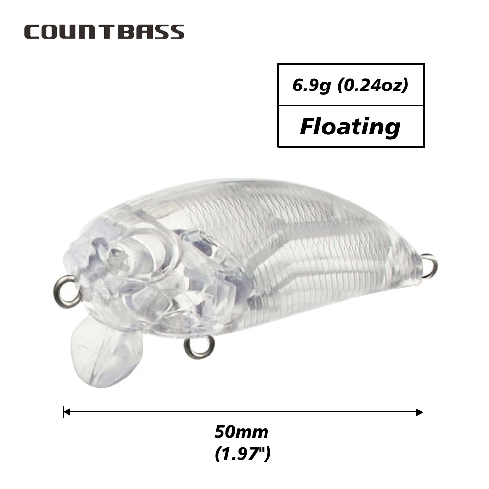 Countbass 10Pcs Magnet System Blank Hard Lures 50mm/2\