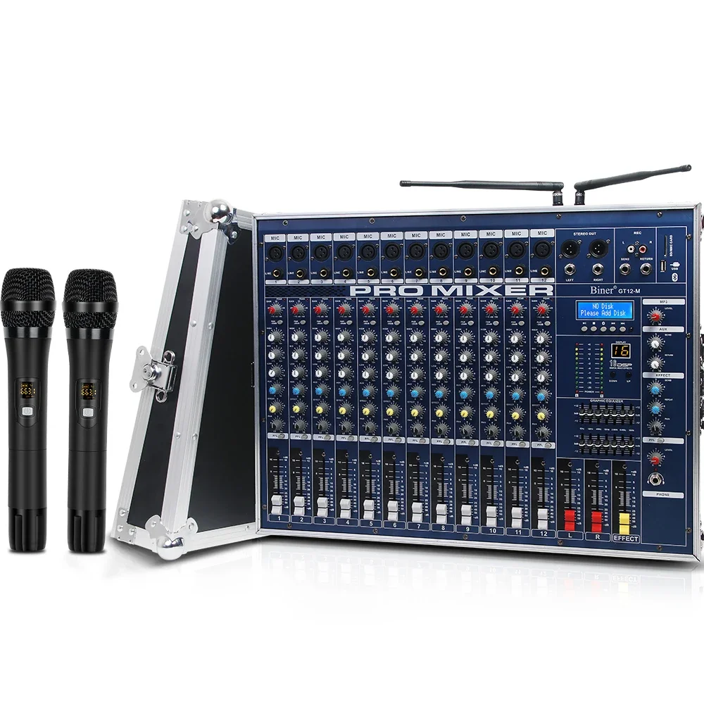 Biner GT12M 2400W *2 high power Professional performance 12-way audio mixer