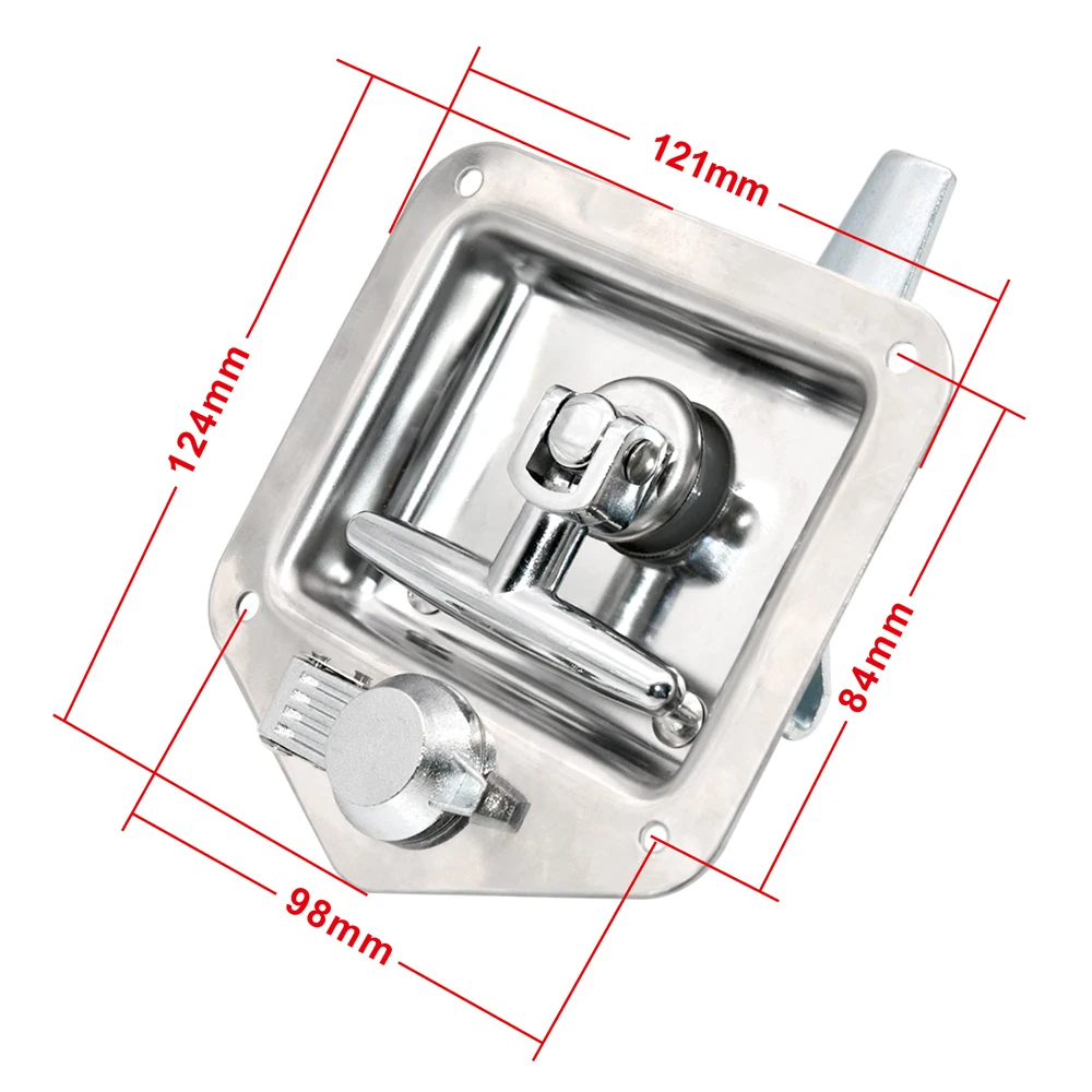 1PC Stainless Steel Folding T Shape Handle Lock T Handle for Truck Trailer Engineering Vehicles T Shape Handle Lock for Truck