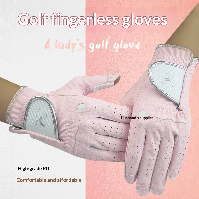 new-women's-golf-fingerless-gloves-imported-from-korea-convenient-for-sun-protection-free-shipping