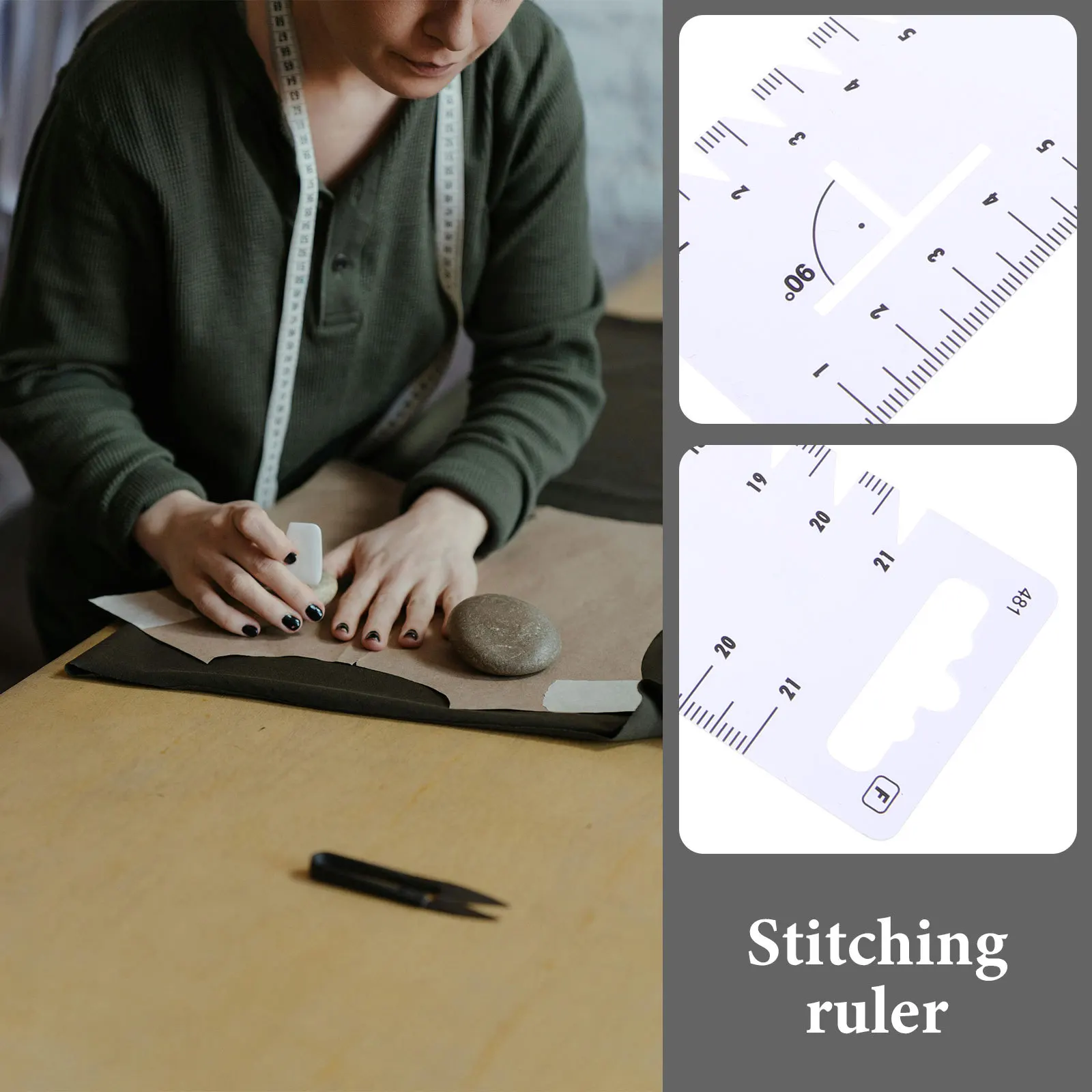 

Portable Sewing Ruler Reliable Quilting Tool for Crafting Patterns and Home DIY Projects Smooth Edges Precise Measurement