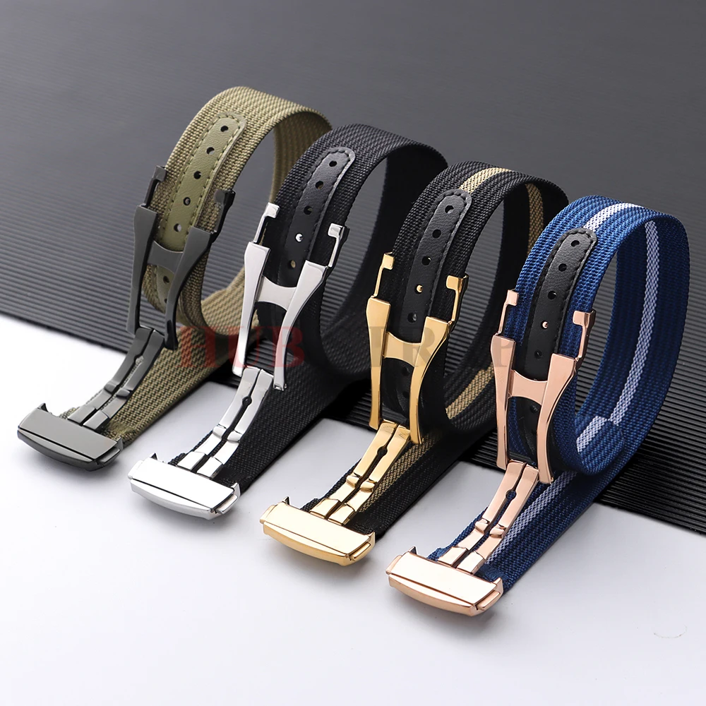 Nylon Watch Band Ribbed Strap 20mm for Omega for Swatch Military Ballistic Fabric Replacement Premium Watchband Accessories