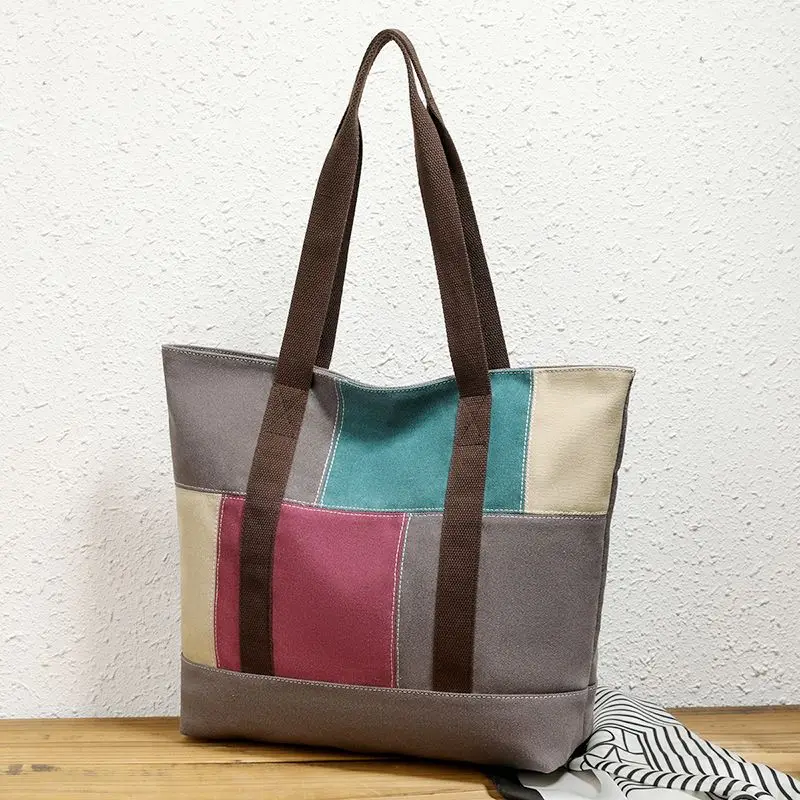 

Холщовая женская сумка для офиса среднего возраста, сумка на плечо, большая вместительная сумка на плечо, студенческий рюкзак, большая сумка