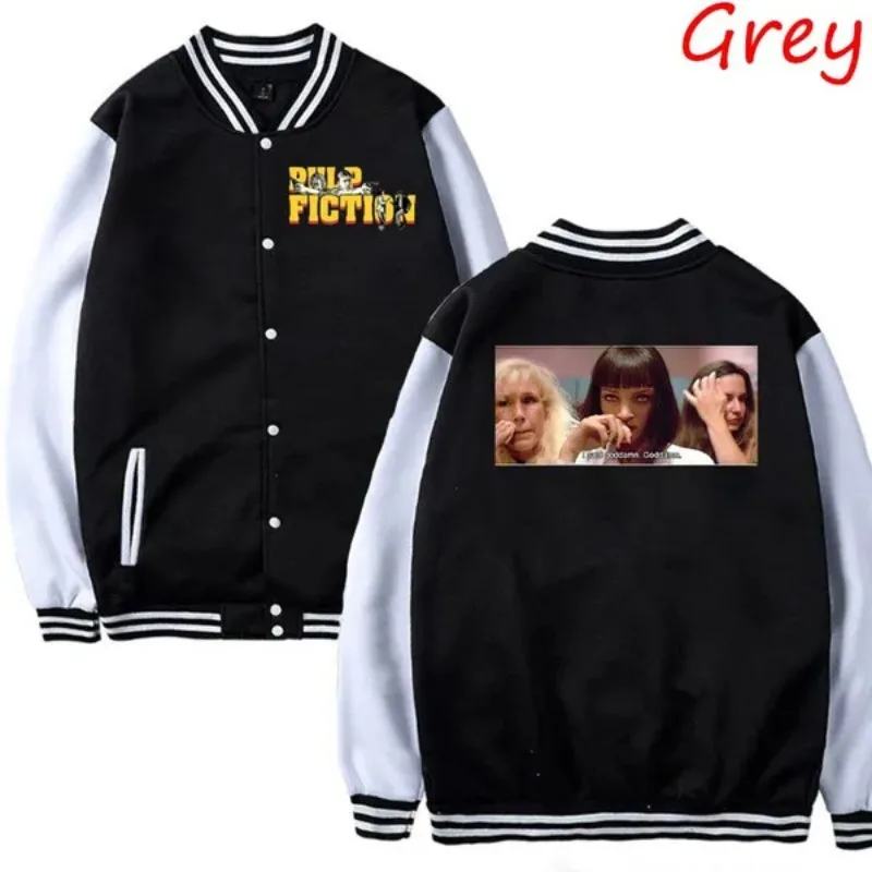 Hot Usa Anime Boy Girl Cartoon Baseball Uniform P-Pulps Fiction Jackets Baseball Uniform Jacket  Sweatshirt  Polyester Tops