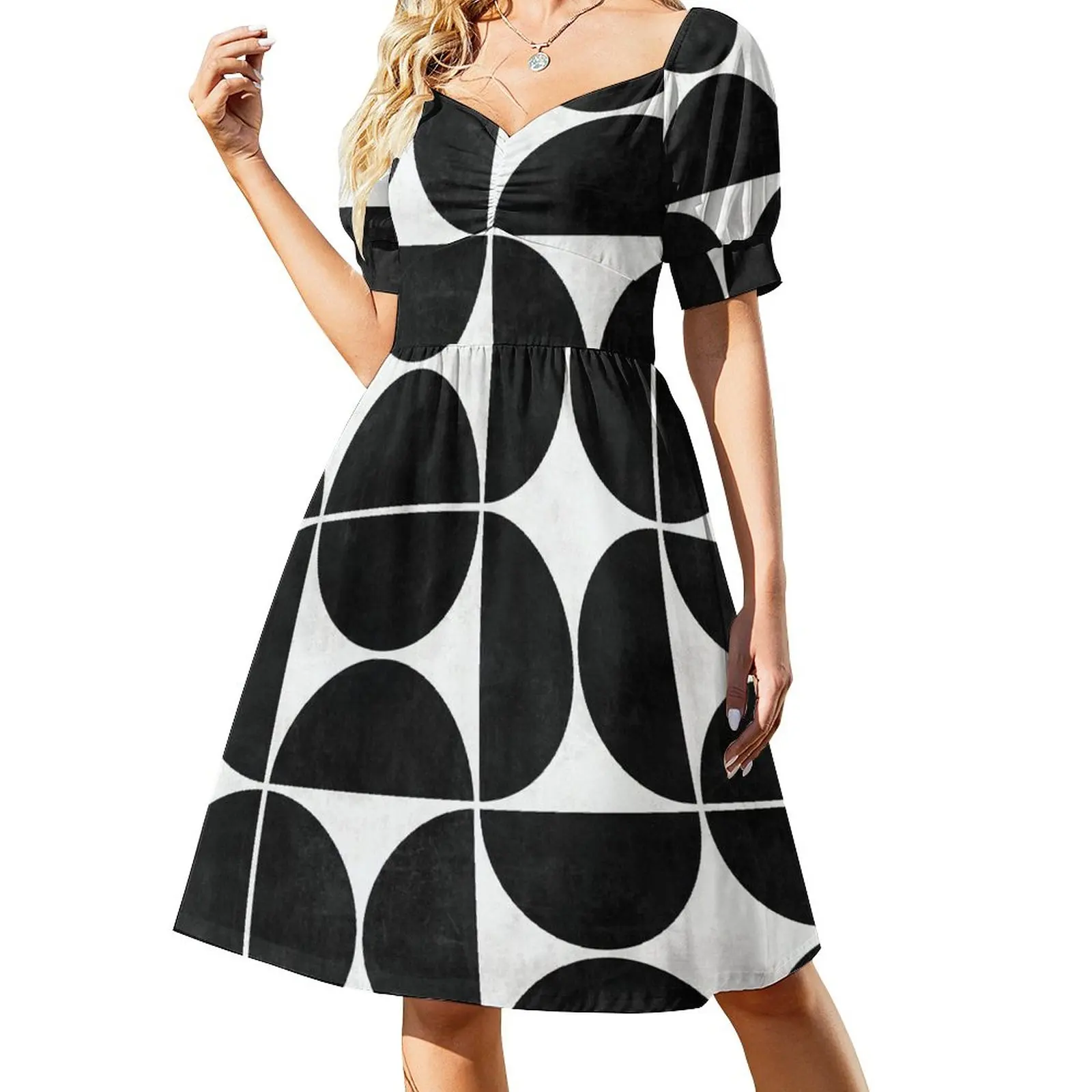 

Mid-Century Modern Pattern No.3 - Black and White Concrete Dress ceremony dresses birthday dress for women luxury 2023