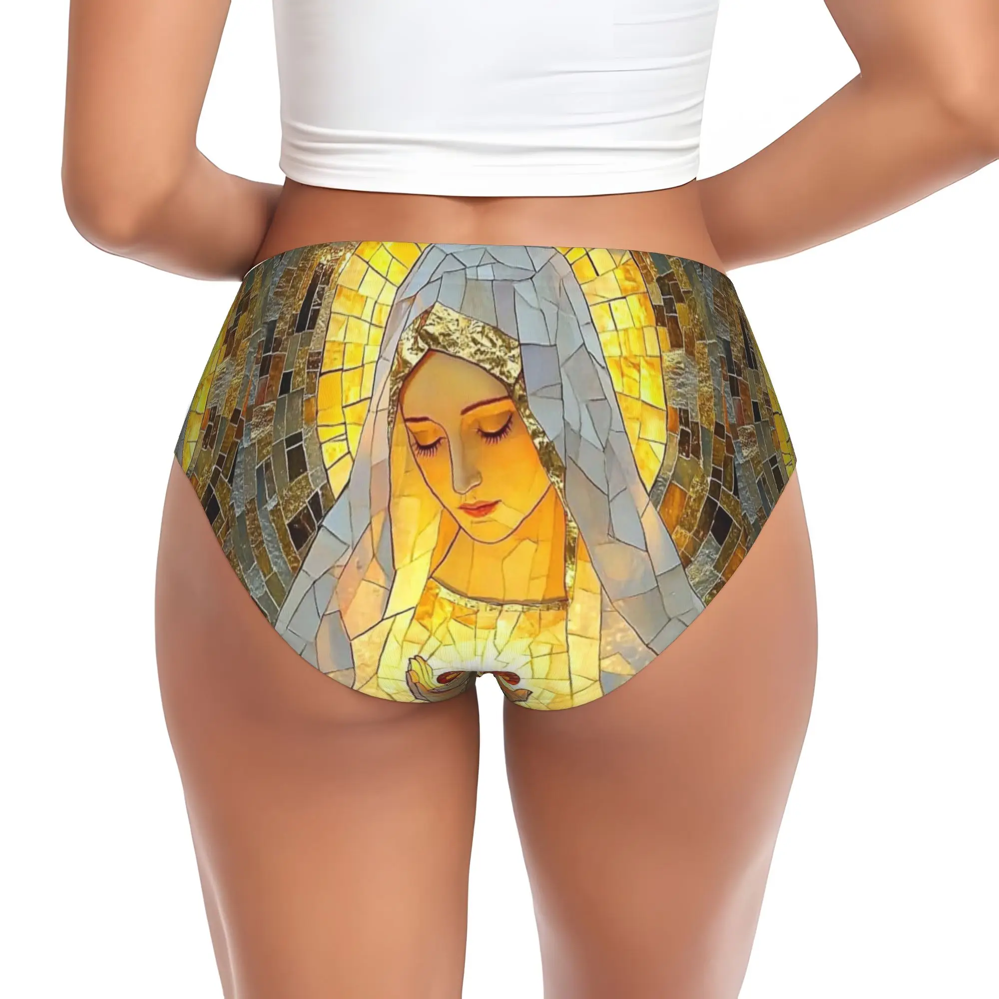 Custom Womens Virgin Mary Panties Stretch  Briefs Underwear