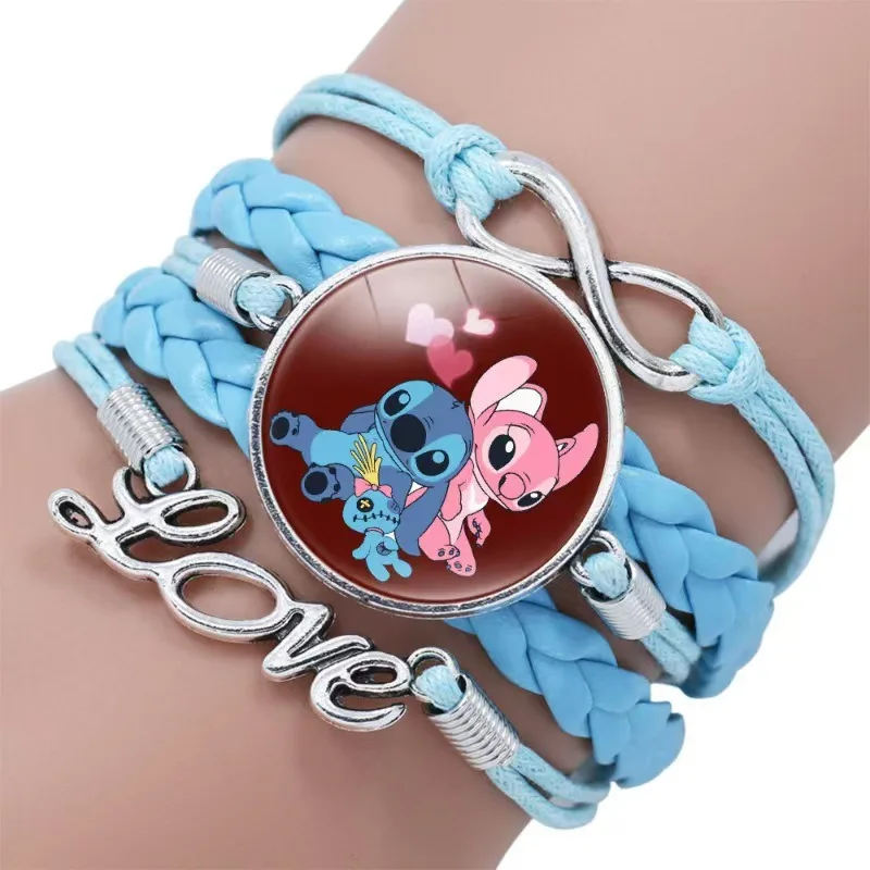 Disney CAN o & Stitch Anime Bracelet, Tattoo Angel Pattern Figure, Blue Time Gem Decoration, Cadeau d'anniversaire pour un ami