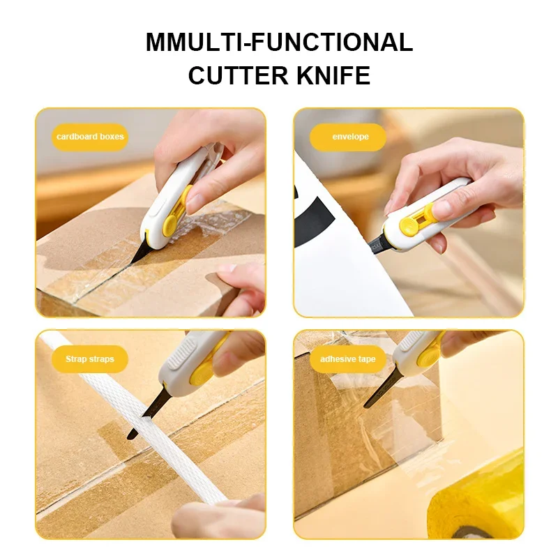 Magnetic Mini Box Cutter Portable Paper Cutter Cute Folding Knife Pocket Knife Replaceable Blade for Opening Envelope Carton