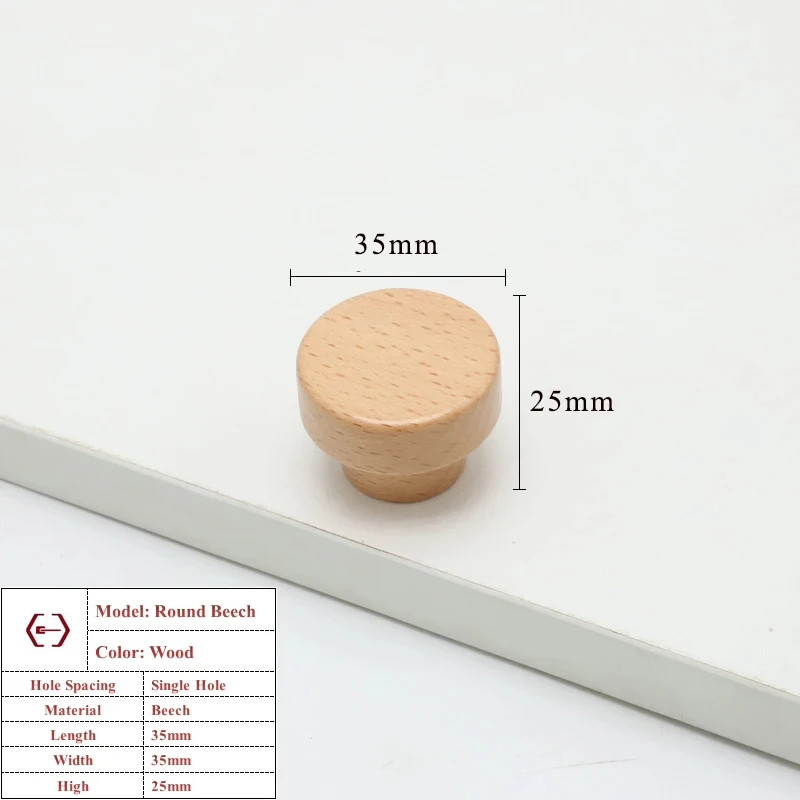 Walnoot Beuken Keukenkast Handvat Lade Massief Houten Meubeldeur Lade Ronde Knop Kast Houten Handvat Hardware Lange Trek