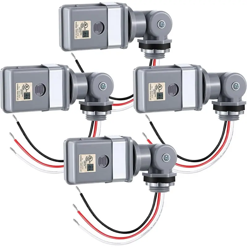 

AB46-датчик фотоэлемента, 4 шт. в упаковке для наружных освещения, 120 В переменного тока, 50/60 Гц, IP54, поворотное крепление, датчик от сумерения до рассвета