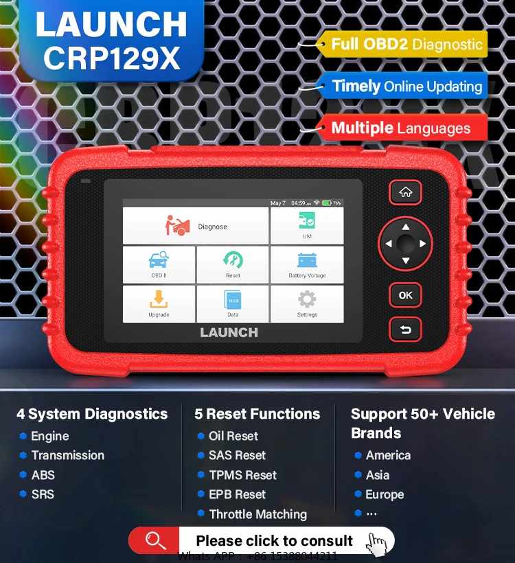 lau nch X431 Crp 129 X 129x Crp129x 129e Crp129 Crp129e Automotriz Engine Abs Srs At D ob d2 Scanner Scaners Scan Tool