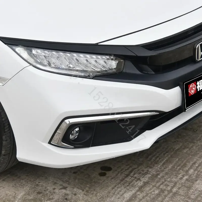 

Front fog light frame trim strip headlights modified car accessories For Honda Civic sedan 10th 2019 2020 Stickers