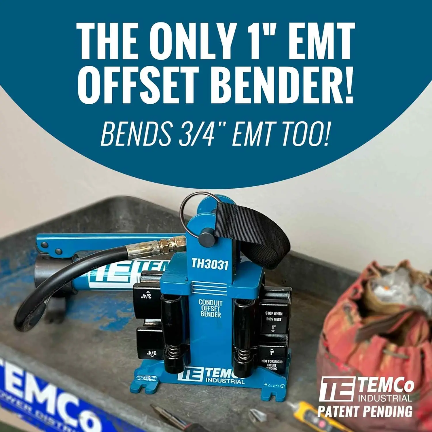 TH3031 Piegatrice offset per condotti idraulici a doppia dimensione su 1" e 3/4" EMT