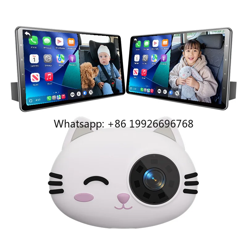 

New Portable Wireless CarPlay Adapter Bluetooth 5.4 for Car Camera Back Seat Baby Monitor Universal Fitment 1 Year