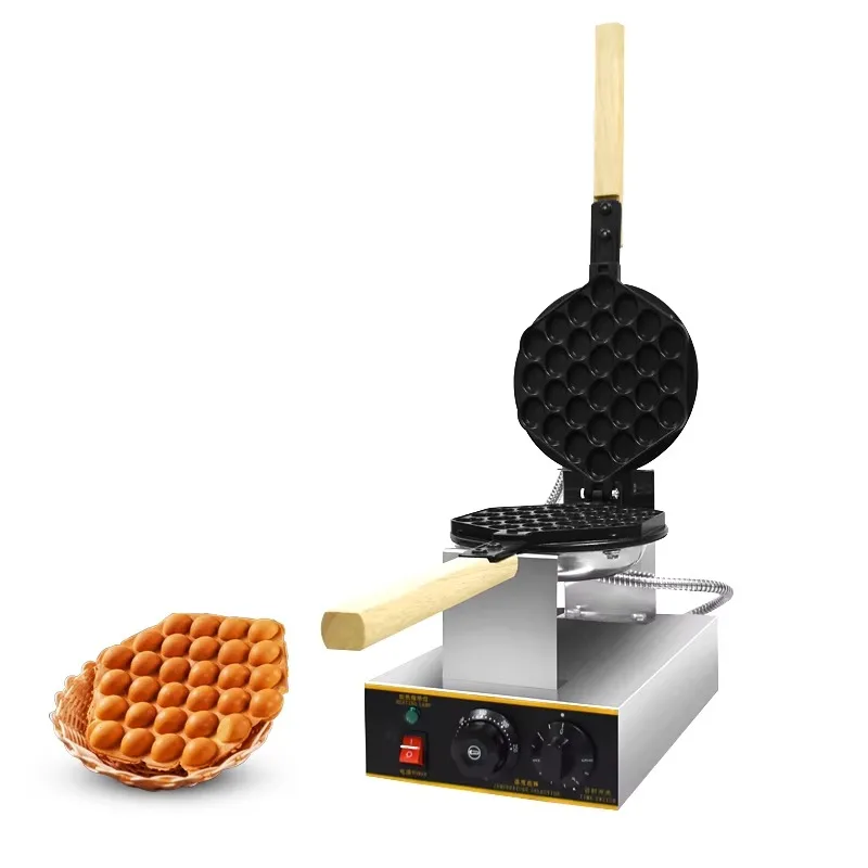 Electric Foam Waffle Biscuit Maker 7.8 Inch Non-Stick Harbor Style Egg Waffle Iron Baker Timer and Temperature Control