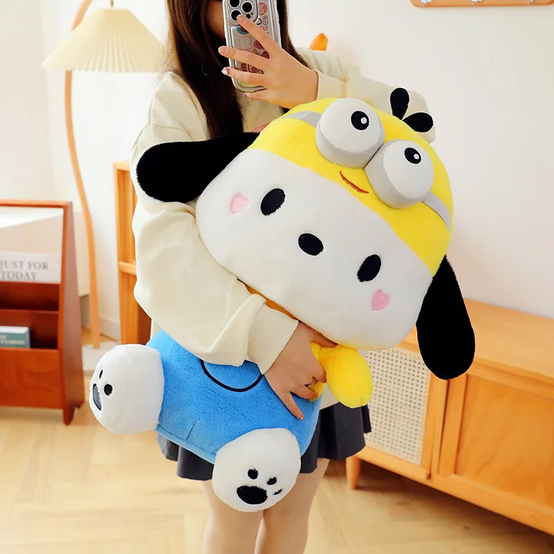 Anime Sanrio Cosplay Cross-dressing Puppe Minion Pacha Hund Plüsch Spielzeug Kissen Nette Große kinder Geburtstag Geschenk Dekoration