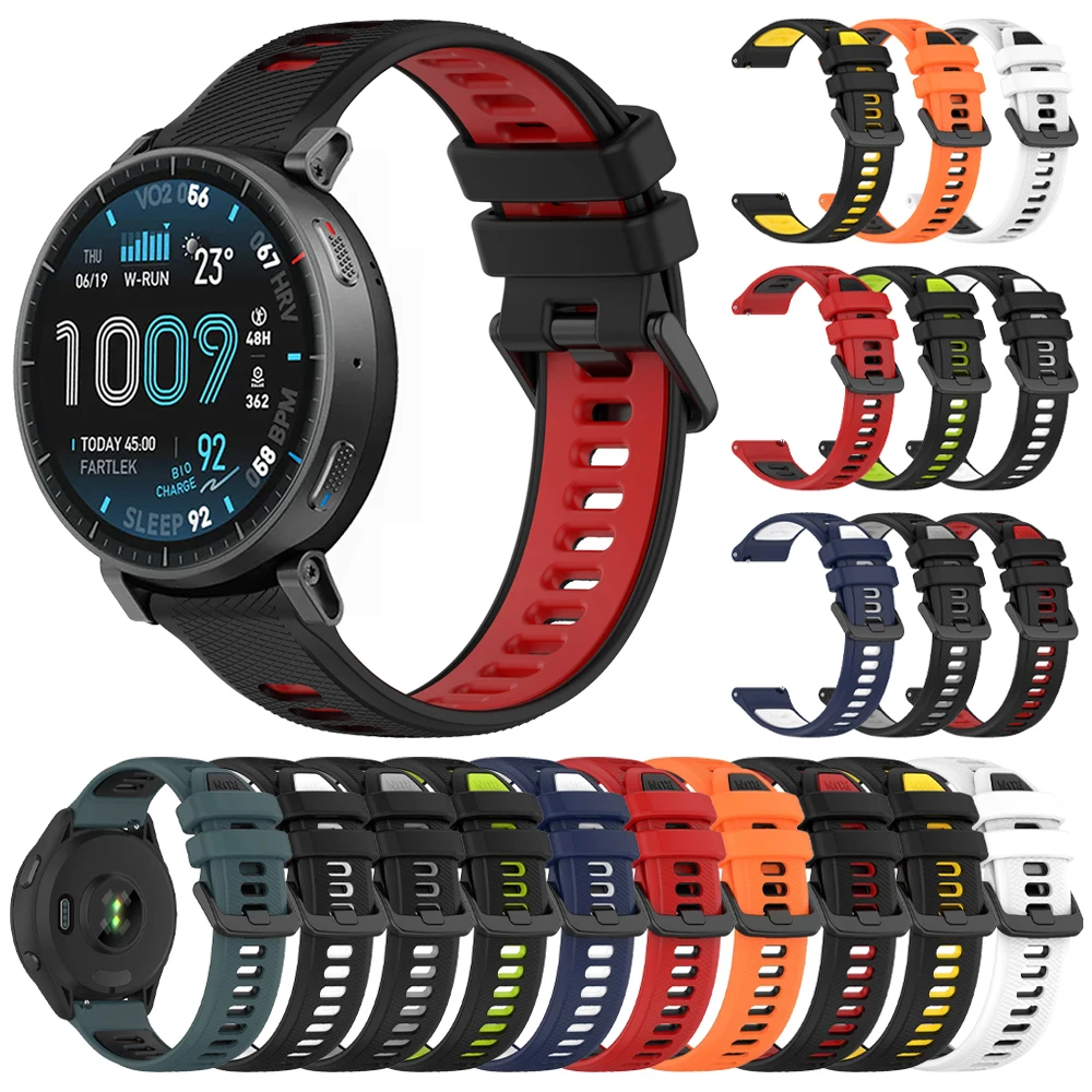 20/22mm Silikonarmband für Huami AMAZFIT BALANCE 2/Active Max/GTS 4 2/GTR 4 3 2e/Active2 Sportarmband für AMAZFIT BIP 6 5 Armband
