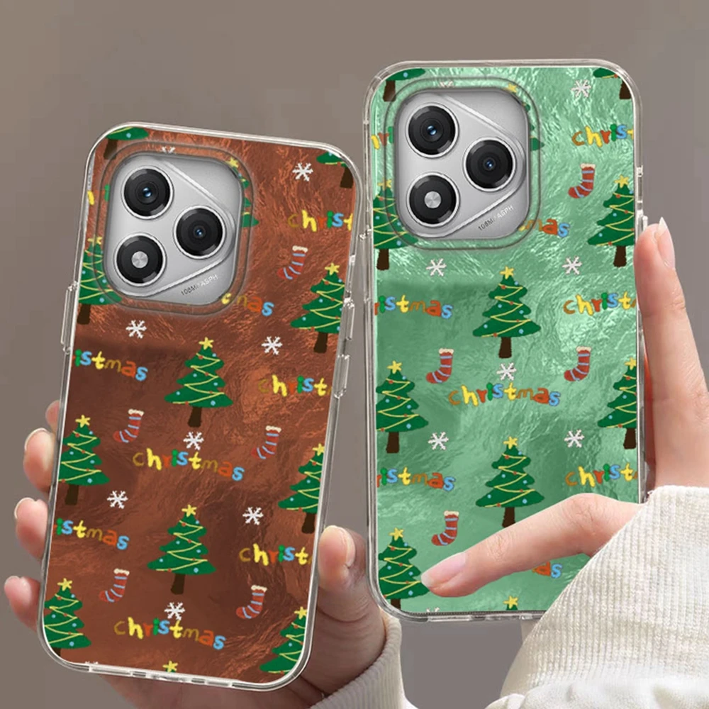 

For Honor 400 200 Pro 70 Migic6 7 5 Lite 90 Smart X9a X9c X9b X8b X8c X7c X8a X7b X6b X6 Christmas Tree Pattern Phone Case Cover