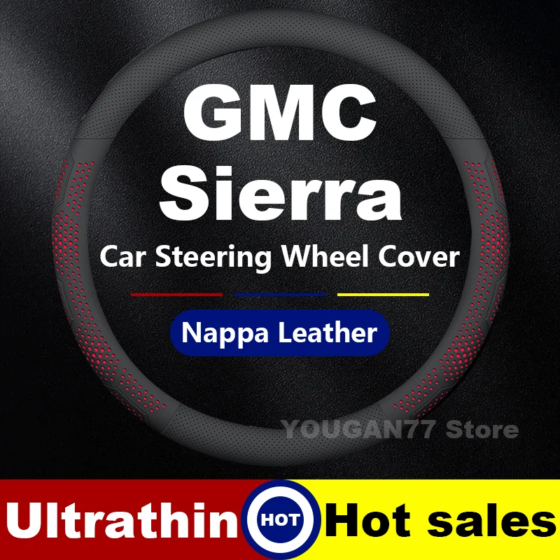

Car Leather Steering Wheel Cover For GMC Sierra EV Hummer EV SUV Terrain 2019-2025 Auto Steering Wheel GMC Interior Accessories