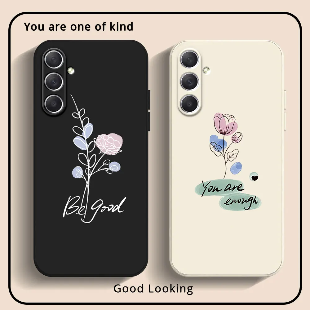 Phone Case For Samsung Galaxy M54 M52 M53 M33 M32 M14 M13 F54 5G M22 M12 F12 Soft Silicone TPU Shockproof Back Cover Flower