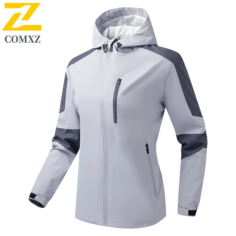 Autumn Soft Shell Jackets Men's Casual Splicing Waterproof Windproof Windbreaker Women Bicycle Riding Hooded Stormcoat Jacket