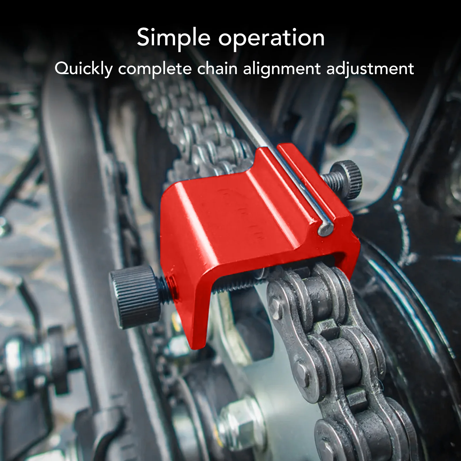 

Chain and Sprocket Alignment Tool Precise Efficient Long Lifespan Easy to Operate Universal Fit for Motorcycle and ATV Repair