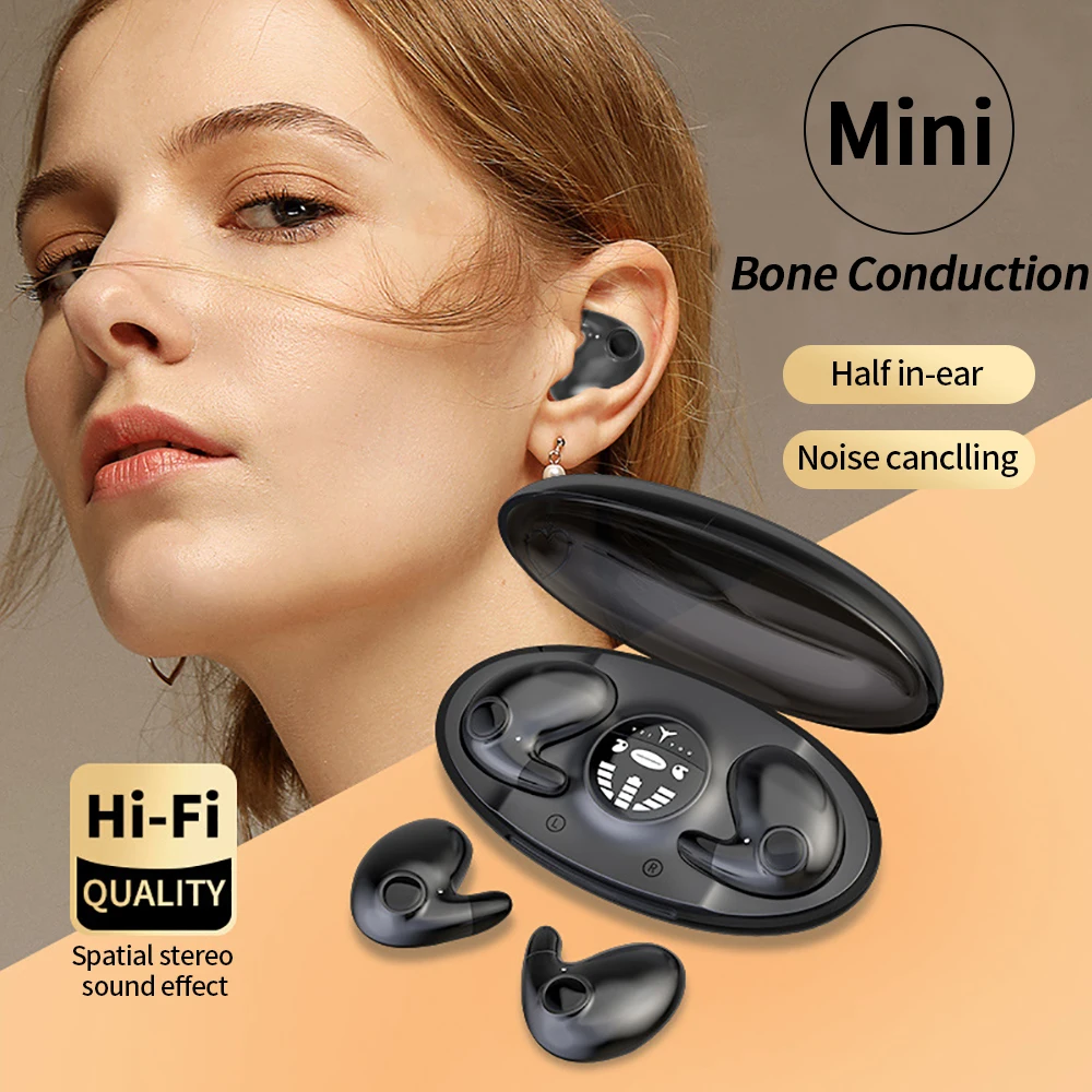 

5.3 Hidden Sleep Headset Sports in-Ear Earphones IPX5 Waterproof Wireless Headset Mini Noise Reduction Touch Control Headphones