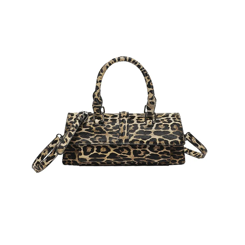 French Style Hand Bag For Women New Brown Black Leopard Handbag Clutch Bag Female Vintage PU Leather Crossbody Bags Wholesale