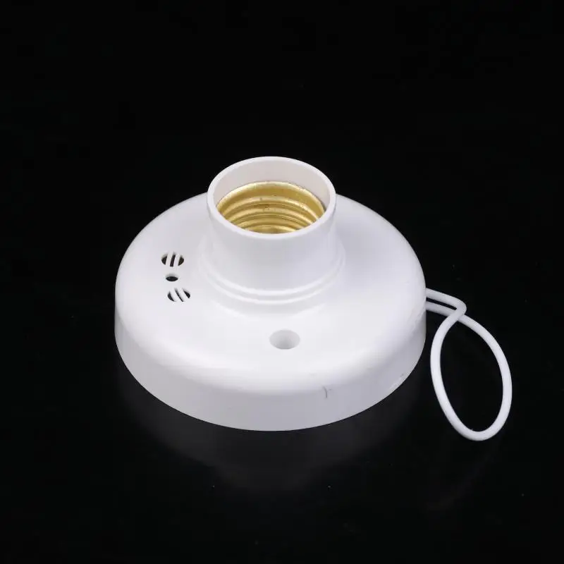 

80*80*44mm White Sound Voice Control Delay Switch Light Socket Adapter E27 Screw Sensor Lamp Base AC220V LED Bulb Holder