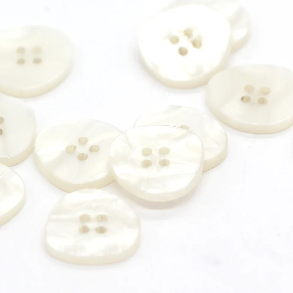 DOTOLLE 4 Holes 15/25mm White Resin Buttons For Clothes Vintage Female Shirt Coat Jacket Handmade Decorations Sewing Accessories