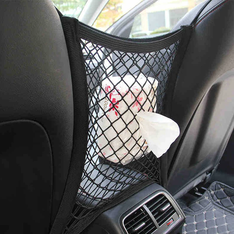 Car Organizer Elastic Mesh Net Trunk Bag For Kia Rio K2 K3 Ceed Sportage 3 Sorento Cerato Armrest Picanto Soul Optima