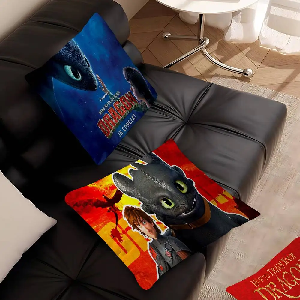 H-How to Train Your D-Dragon Cartoon Cushion Cover Decorative Pillow Sofa Home Decor case pillow cases