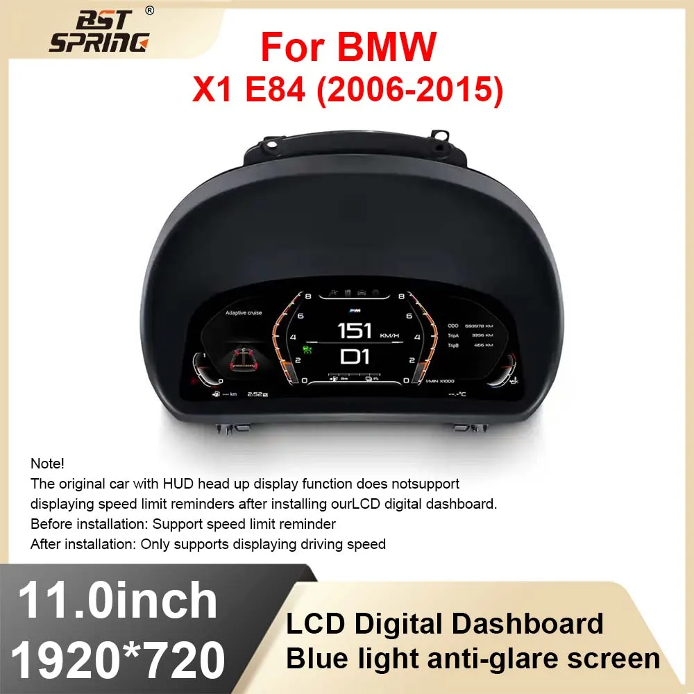 

11,0-дюймовый антибликовый ЖК-дисплей с синим светом, цифровой спидометр на приборной панели для BMW X1 E84 2006-2015, автомобильный счетчик на приборной панели