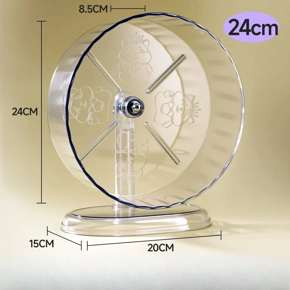 Geräuschloses Transparentes Hamster-Laufrad mit Bedrucktem Design Kleintierzubehör Geeignet für Zwergratten und Andere Haustiere – Detail 10