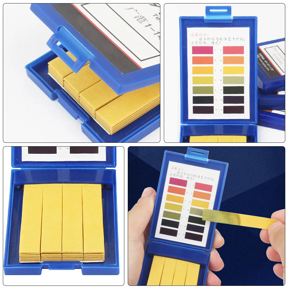 80Pcs PH Test Paper Accurate 1-14 Range PH Testing Strips for Water Soil Pool Analysis with Color Card Plastic Box