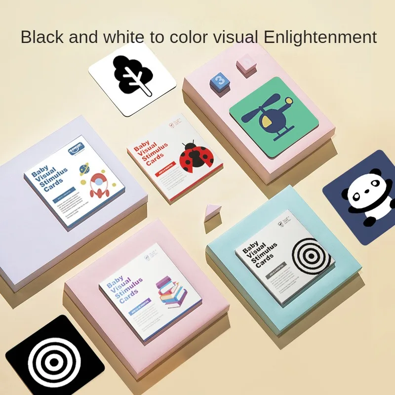 Newborn Visual Stimulation Card New Black and White Card Baby Early Education Card Baby Color Tracking Puzzle Toy Birthday Gift