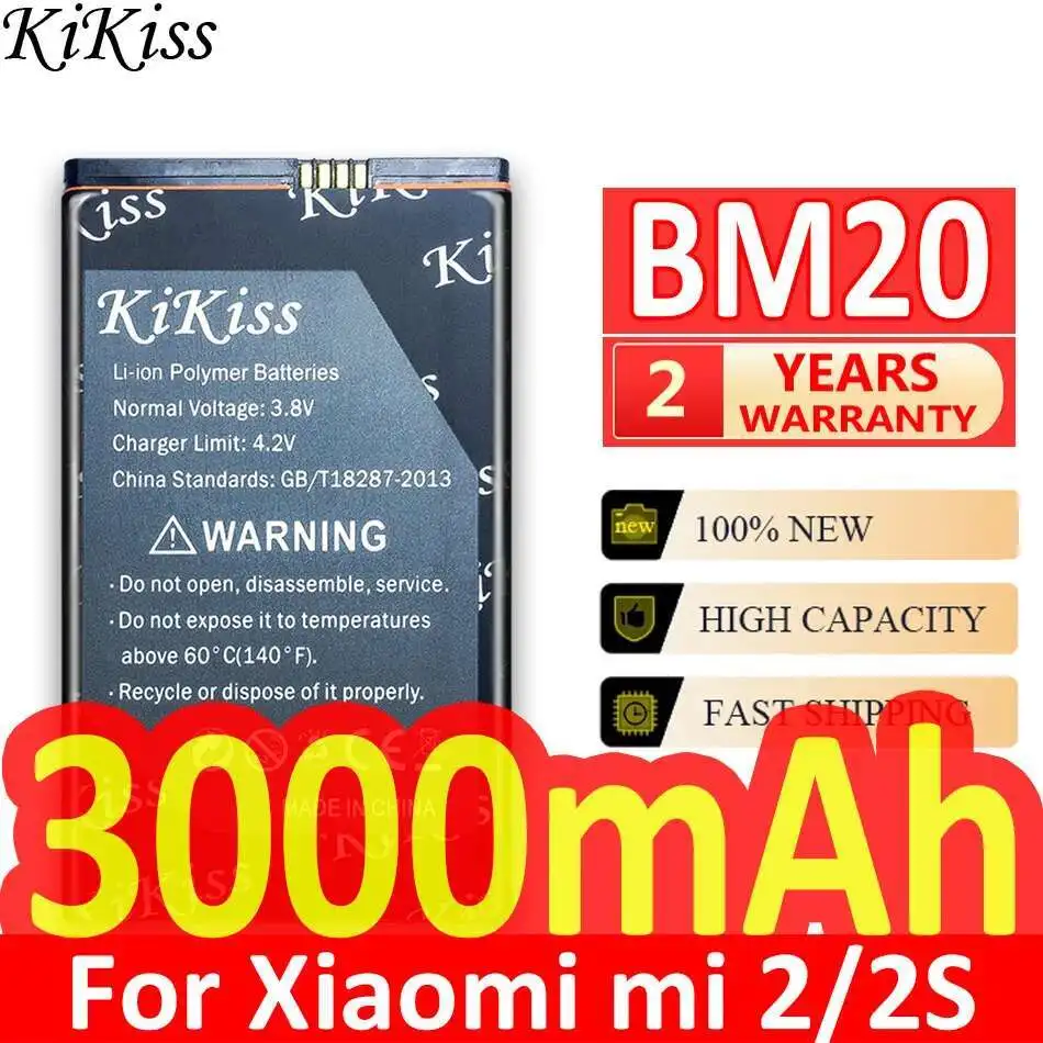 

Mobile Phone Battery 3000Mah Stable For Xiaomi MI 2 2S Mi2 Mi2s BM20 Reliable Power Supply