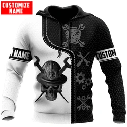 Personalized Name Ironworker skull 3D Printed Men Hoodie Unisex Hooded sweatshirt Streetwear Casual zipper hoodies DK481