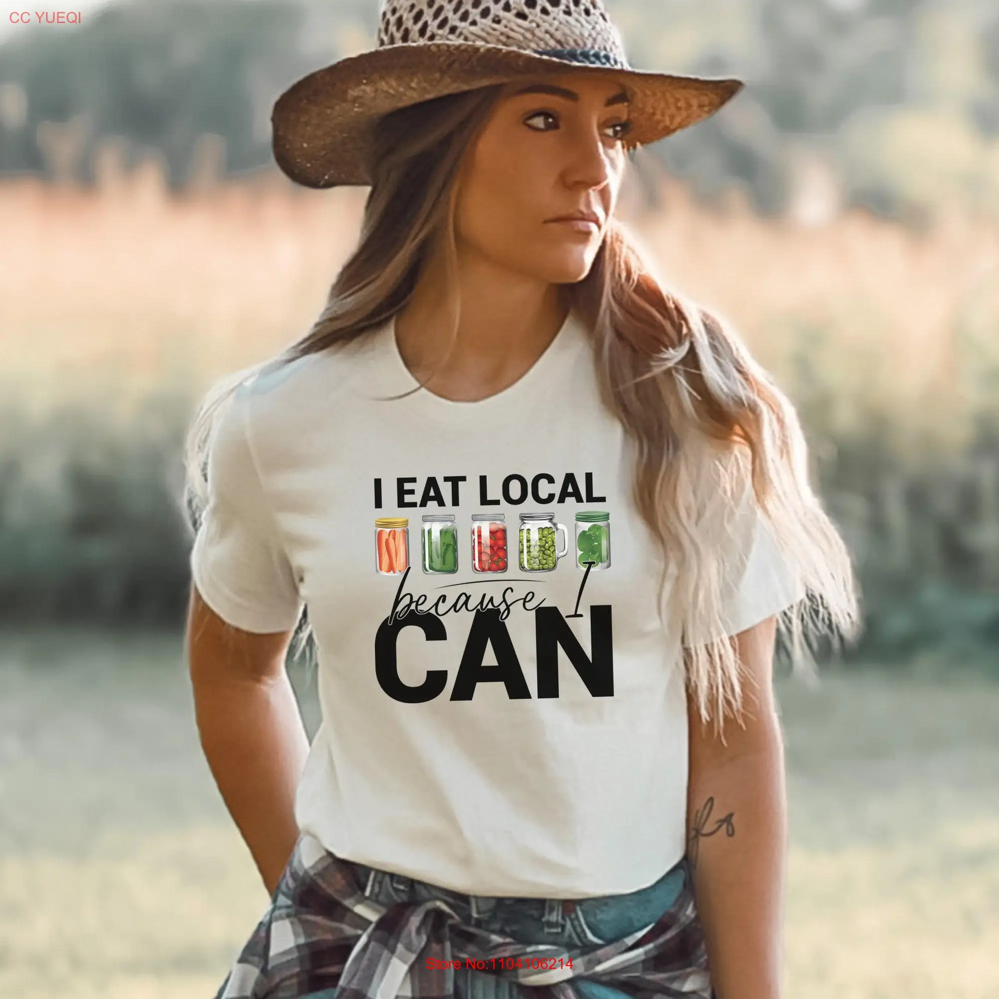 Because I Can Canning Gardener T Shirt Gardening Support Local Foods eat s Jars long or short sleeves