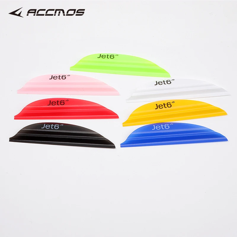 JET6 50pcs Spiral Feather Arrow Vane 1.75in/2in Spin Fletching with Sticker Tape for Archery Hunting Accessories