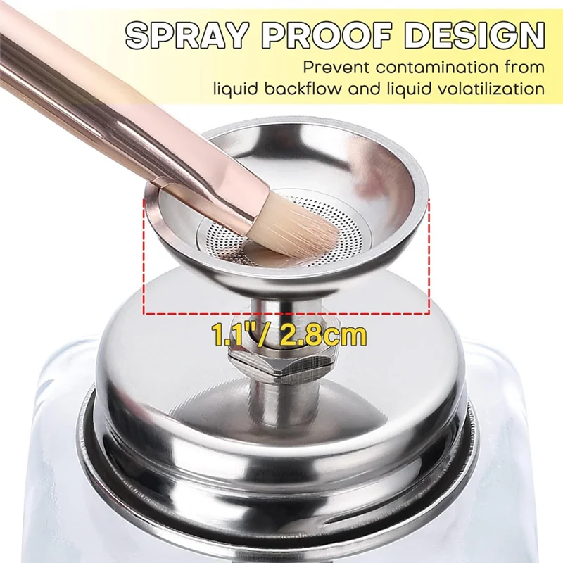 

2 Pcs 180 Ml Pump Dispenser Bottle Push Down Pump Bottle For Makeup Remover Alcohol Makeup Remover Dispenser