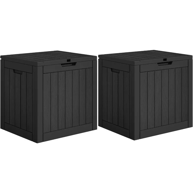 

30 Gallon Deck Boxes 2 Pack, Waterproof Outdoor Storage for Cushions, Tools & Pool Accessories, Resin Package Delivery for Patio