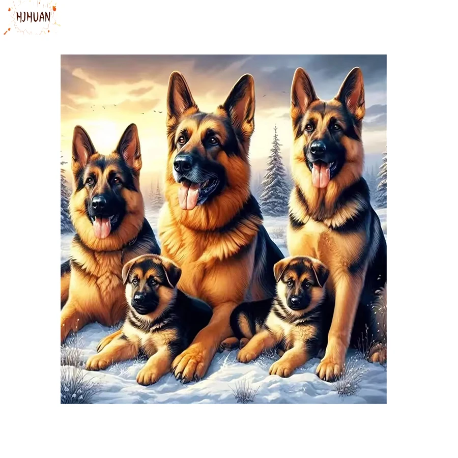 

5D Diamond Painting Winter animal dog cross-stitch Full Round/square Paintings Diamond Embroidery Cross Stitch Mosaic Home Decor